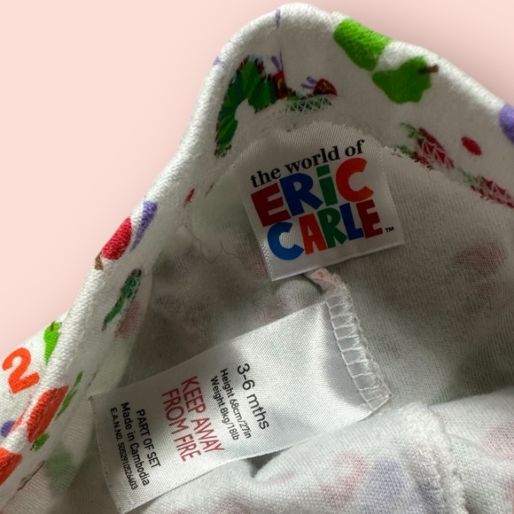 Baby The World Of Eric Carle The Very Hungry Caterpillar Pajama Set 3-6 Months - Picture 3 of 15